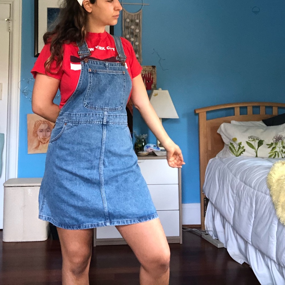 Monki Denim Overall Dress